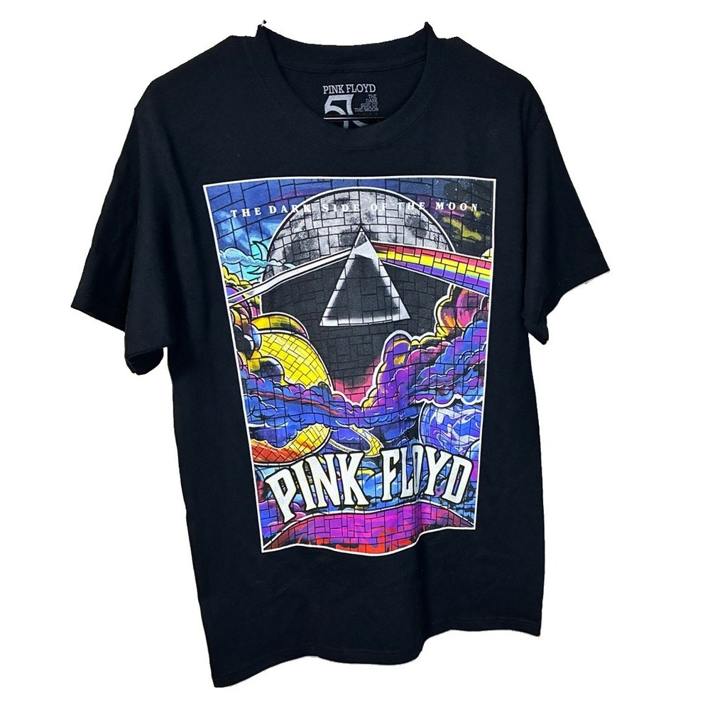 Pink Floyd Dark Side Of The Moon Men's Black T-Shirt Size Medium